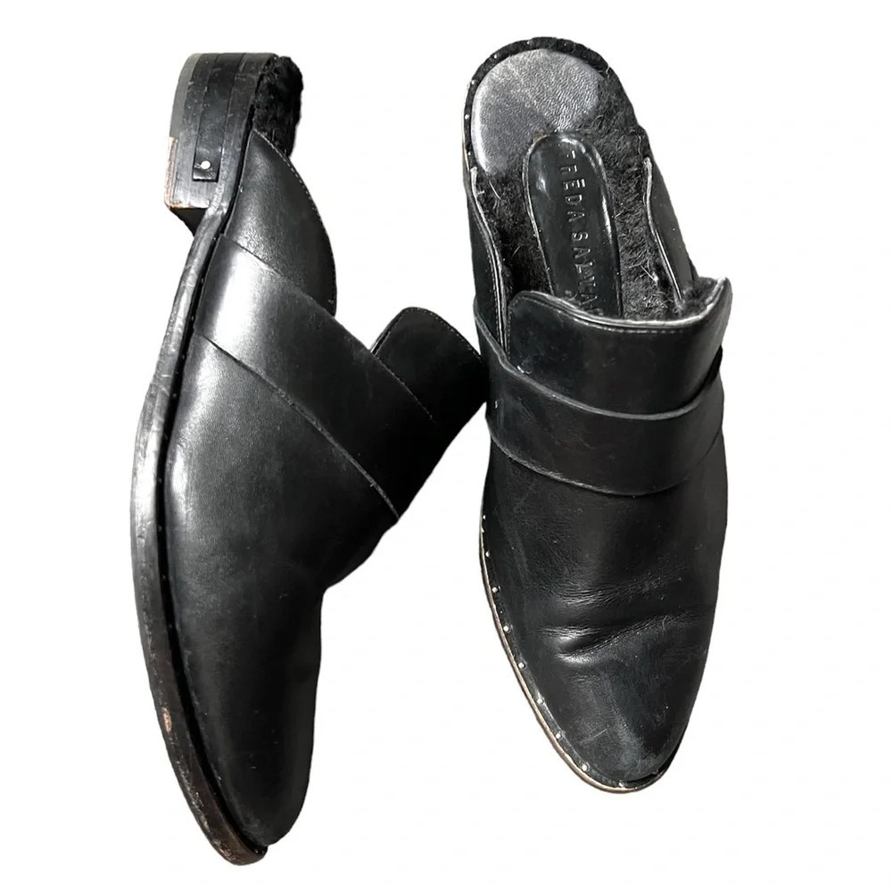 Freda Salvador Keen Mule Flats w/ Shearling Lining Cozy Size 7.5
